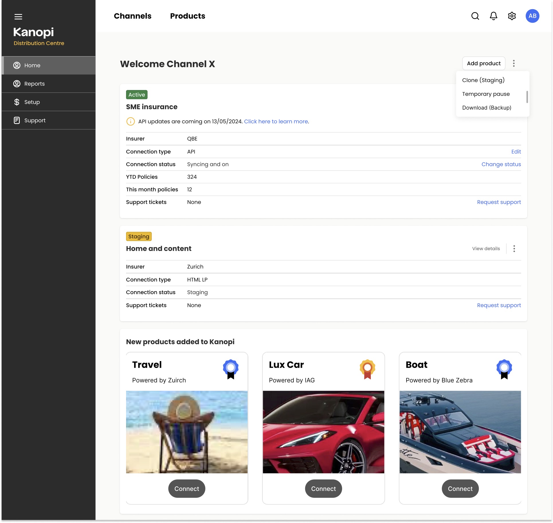 Insurance channel distribution platform - UI